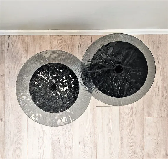 Комплект из 2 столиков 4469, металл, стекло, мрамор