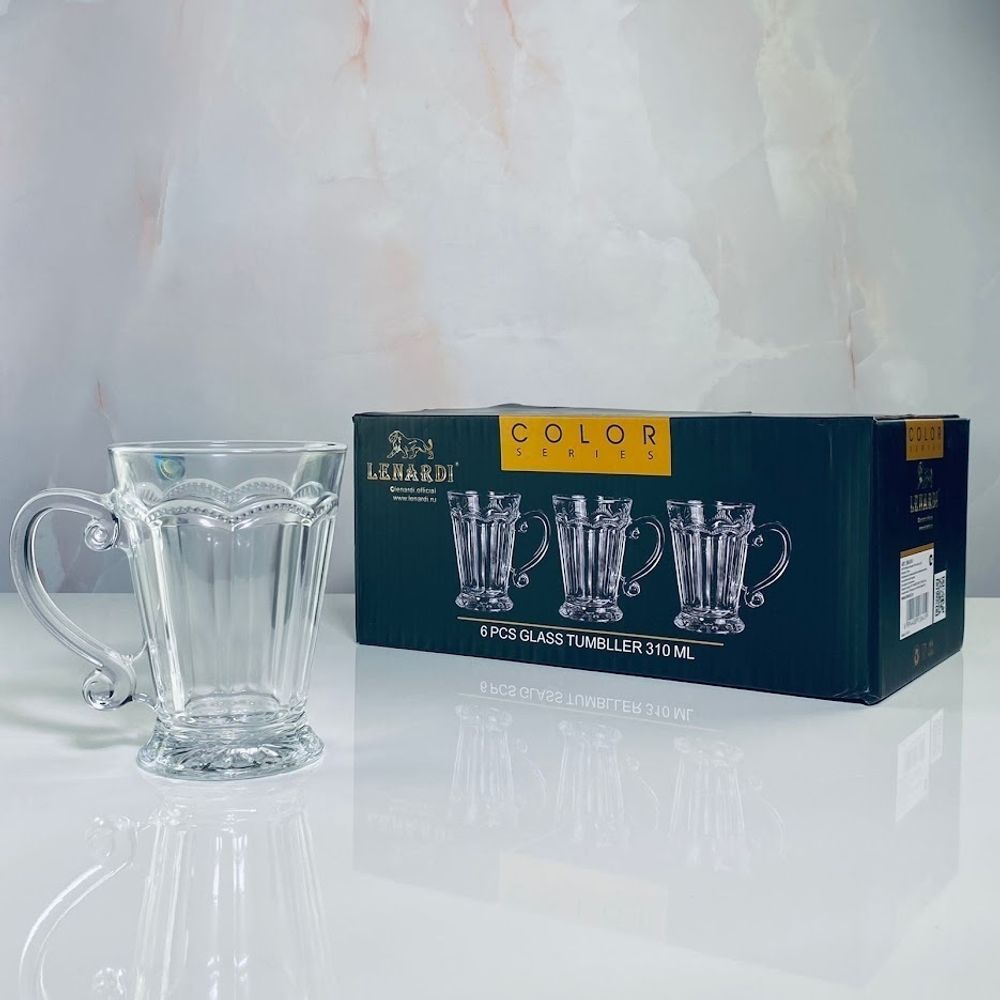 Lenardi 588-574 Набор из 6 кружек 310мл в под.уп.(х8)Стекло
