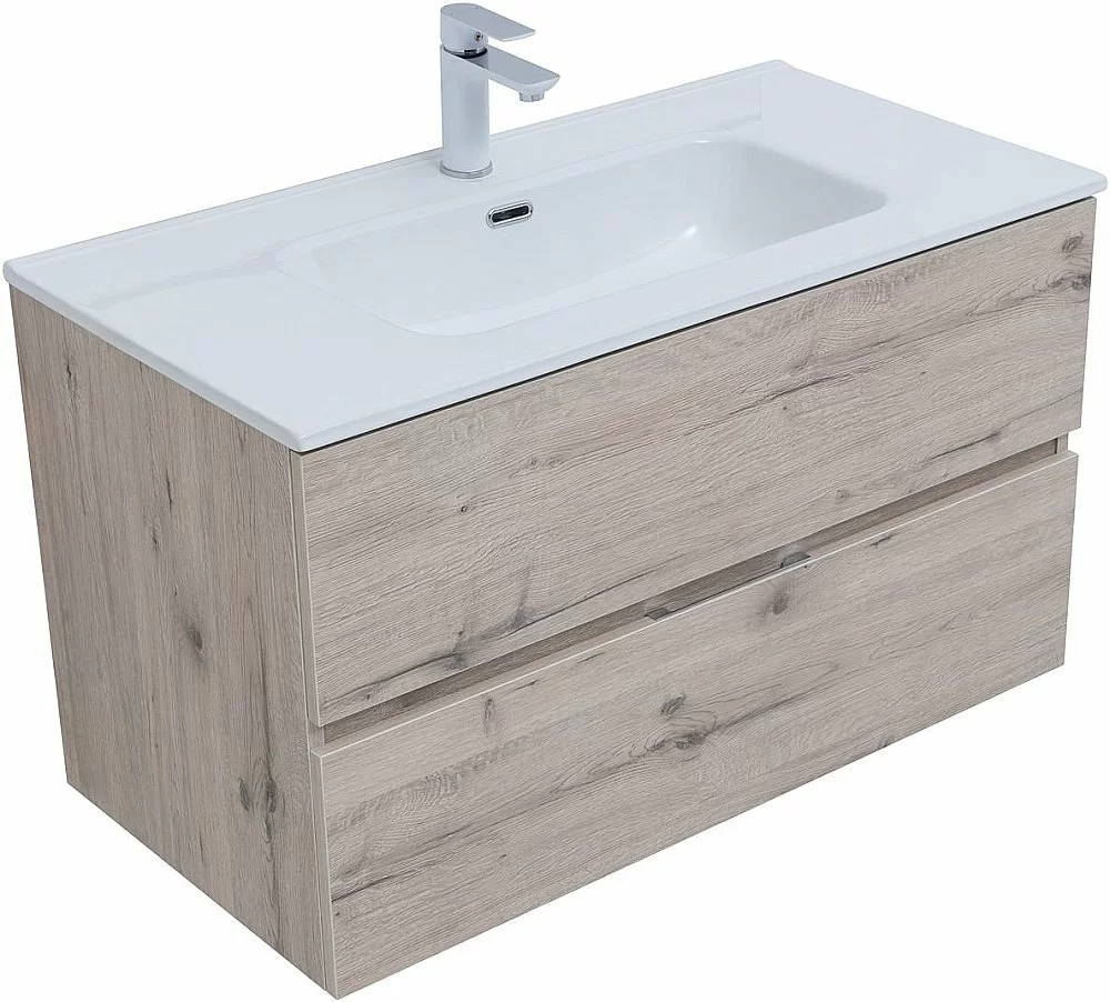 Тумба с раковиной Aquanet Алвита New 303921 90 дуб веллингтон/белый