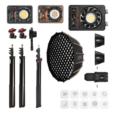 Эффектный влог: набор из трех источников 100/60/60RGB Вт