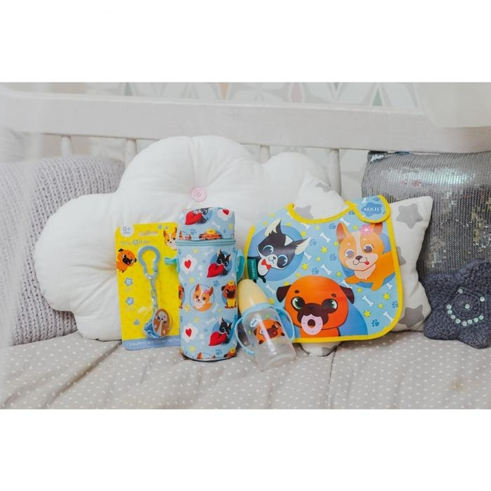 4645593 Нагрудник "Собачки" непромокаемый на липучках