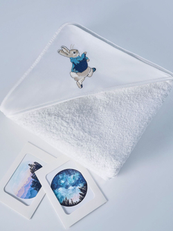 Полотенце детское 120х120 Claire Batiste Atelier Зайчик для новорожденных с капюшоном