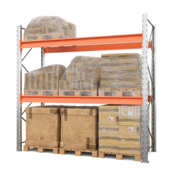 Стеллаж металлический фронтальный паллетный 3500х2700х1100 мм (70.1.5). Ярусы: пол+2