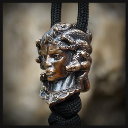 Бусина "Медуза Горгона" для темляков или браслетов , бронза