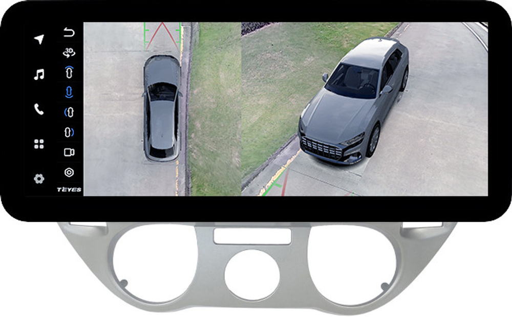 Магнитола для Hyundai i20 2009-2012 (кондиционер) - Teyes LUX ONE 360 монитор 12.3" 2K QLED на Android 10, 6+128Гб, CarPlay, 4G SIM-слот, 4 камеры в комплекте