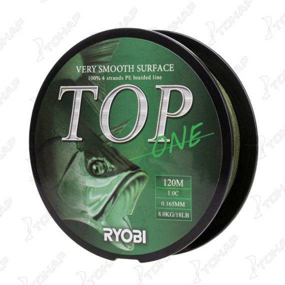 Шнур TOP PE4X-120M 1.0/d-0.165mm Dark green Ryobi