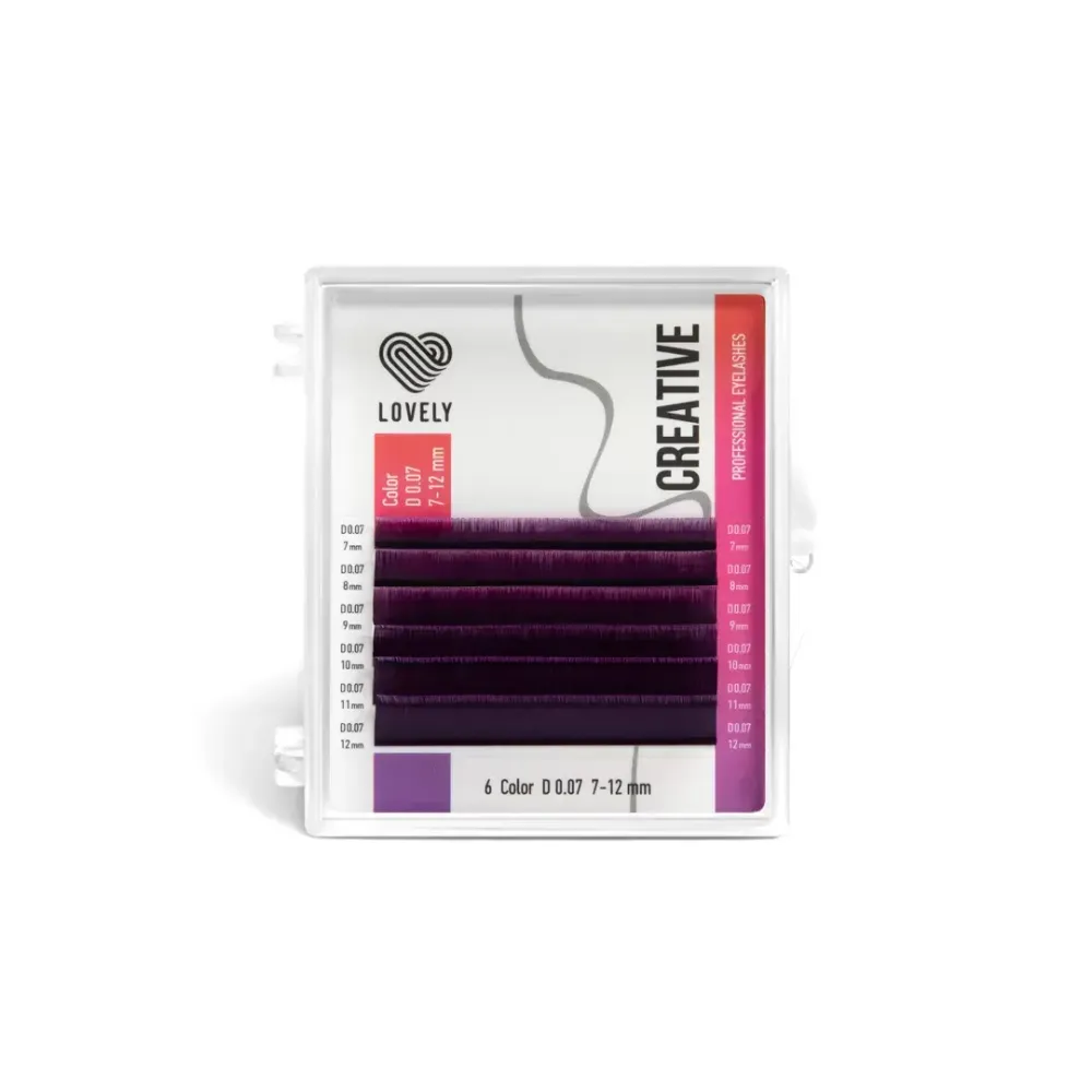 Ресницы цветные Lovely Ombre Purple MIX 6 линий