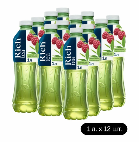 Rich "Зеленый чай Малина" 1,0 л. ПЭТ. (12 шт. в упаковке)