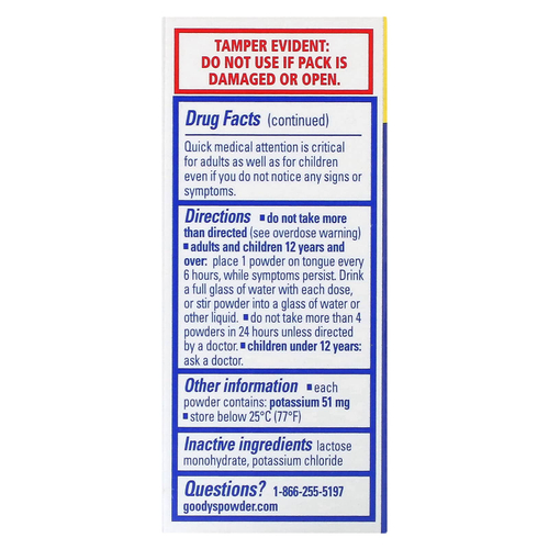 Goody's, порошок от головной боли, 50 пакетиков