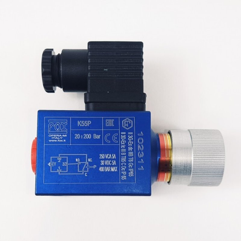 Реле давления K53P FOX на 300 бар 1/4 BSP регулируемое от 5 до 50 бар