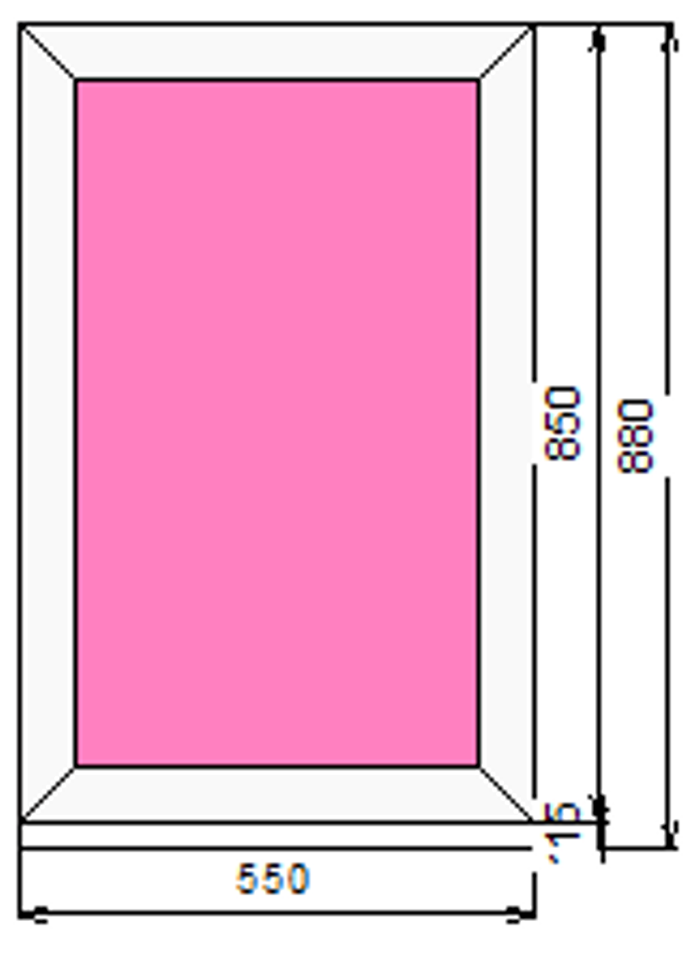 Пластиковое окно 850 х 550 ТермА Эко с глухой створкой