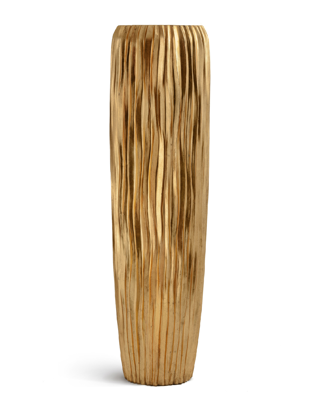 Кашпо TREEZ Effectory Metal Высокий конус Design Wave Сусальное золото в-75 см, д-34 см 1/1 41.3321-07-047-GLD-075