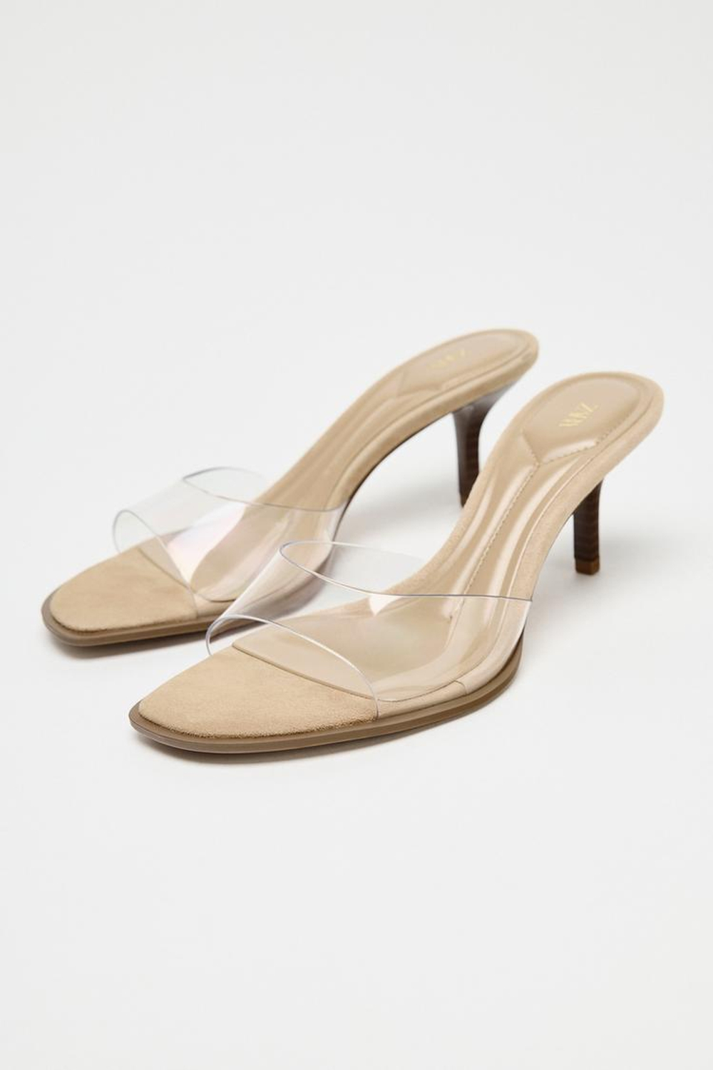 ZARA ВИНИЛОВЫЕ БОСОНОЖКИ, СВЕТЛО-БЕЖЕВЫЙ