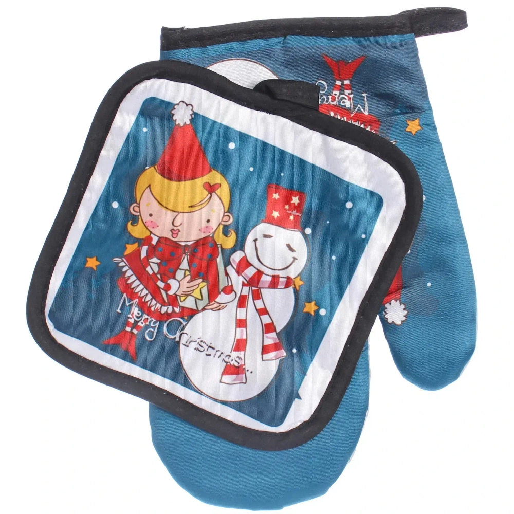 Прихватка в наборе с варежкой «Снеговичок», 17,5*17,5 см и 26*17 см