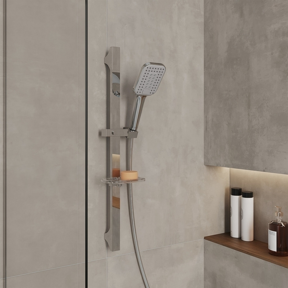 Лейка для душа Milardo ILS3FCSM18 "Ideal Spa" квадрат, 3 режима, ХРОМ, коробка