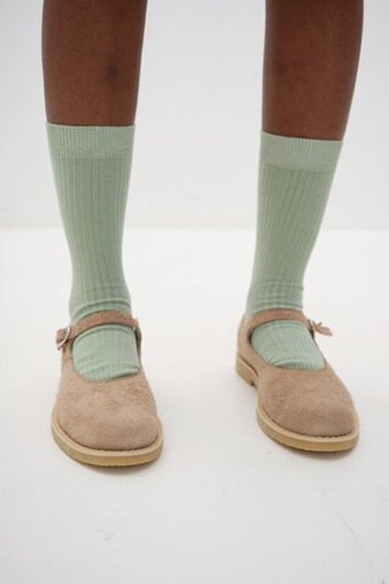 Носки из хлопка оливкового цвета