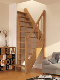 Лестница на второй этаж ЛС-91м Левая, Базовая, под покраску