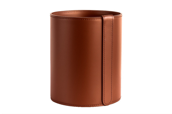 Корзина для мусора из кожи цвет каштан