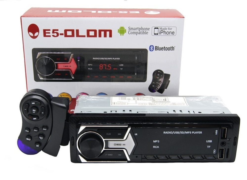 Автомагнитола E5-OLOM E5-6293, Bluetooth+мультируль , usb, micro, aux, fm, пульт