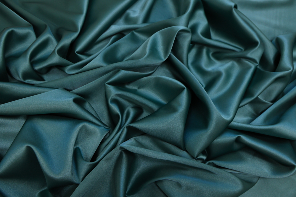 Атлас стрейч морская волна