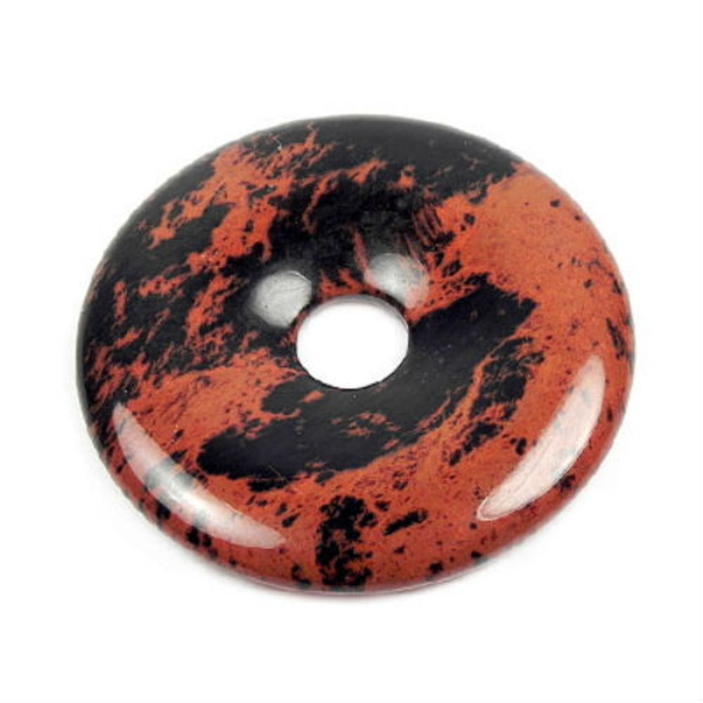 Кулон "Диск Би" обсидиан коричневый асс.