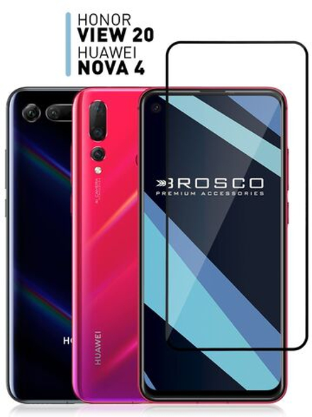 Защитное стекло ROSCO для Honor View 20;Huawei Nova 4 оптом (арт. HW-HV20-FSP-GLASS-BLACK)
