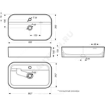 Умывальник мебельный Infinity SLF 60 1 отверстие под смеситель по центру белый Sanita Luxe WB.CT/Infinity/60-C.Shelf/WHT.G/S1