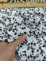 Штапель /  Цветы черные на белом