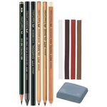 Набор художественный FABER-CASTELL "Pitt Monochrome", 12 предметов, металлическая коробка, 112975