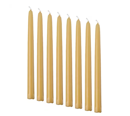 КЛОХЕТ KLOKHET Набор свечей без запаха 25 см 8 шт, желтые