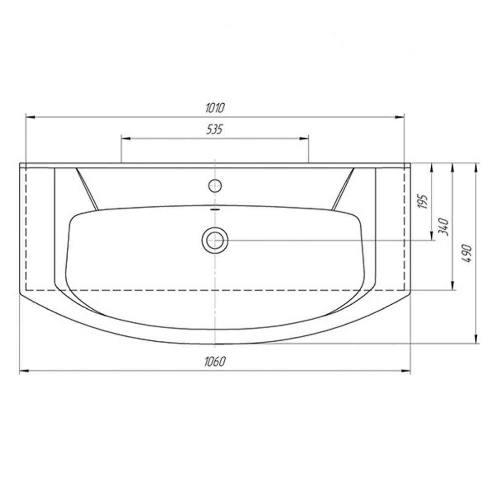Раковина накладная "Элеганс-105" белая (Kirovit)