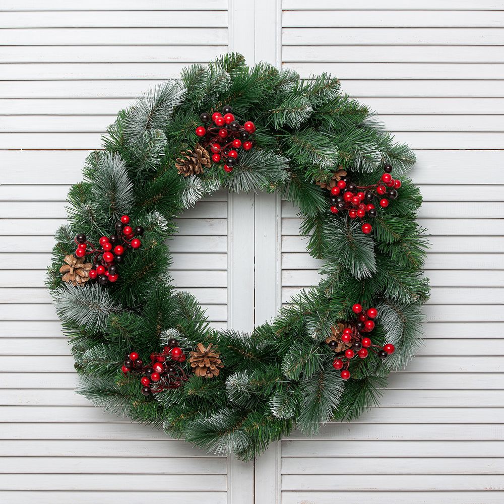 Рождественский венок «Очарование» (Леска+пвх) 40 см / 60 см