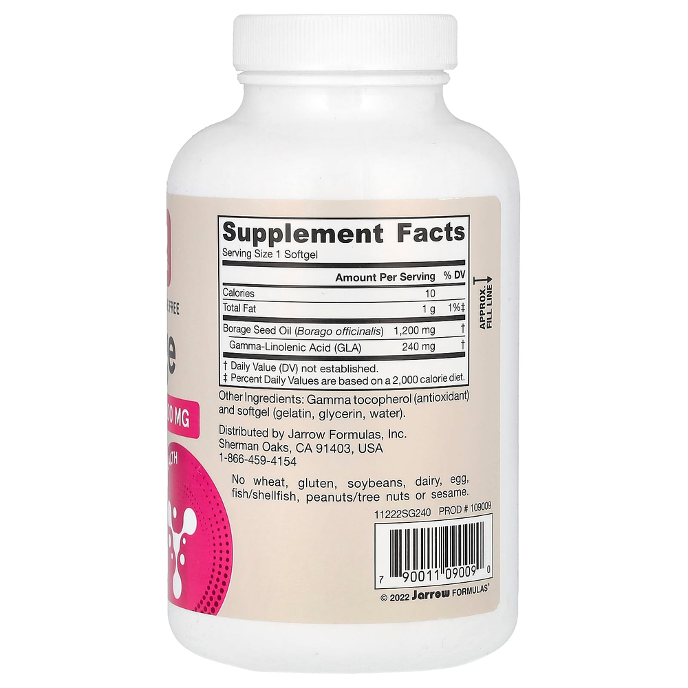 Jarrow Formulas, бурачник, масло из семян, 1200 мг, 120 капсул