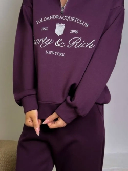 Женский спортивный костюм oversize, трикотаж без начеса