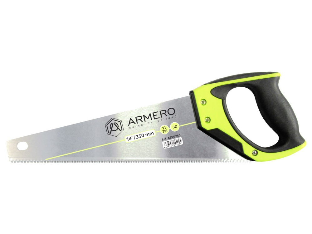 Ножовка по дереву Armero A531/350, 350 мм, 3d, мелкий зуб