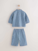 Рубашка джинсовая и брюки джинсовые в комплекте для девочки Next E89-852, Синий