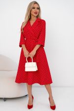 Платье Марта (красный/горох) Р11-1189/6 Nikol (Акция)