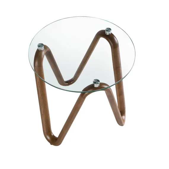 Журнальный столик Angel Cerda 2125 из стекла и ореха