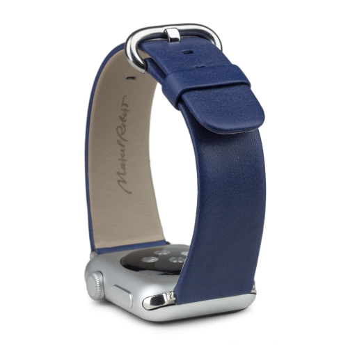 Ремешок для Apple Watch 44/45/46 mm из кожи теленка, синего цвета