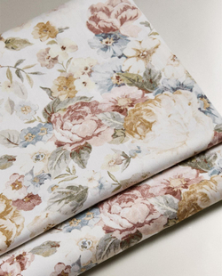 Zara Home - Простыня атласная с цветочным рисунком (300 нитей), белый, 210x280 см