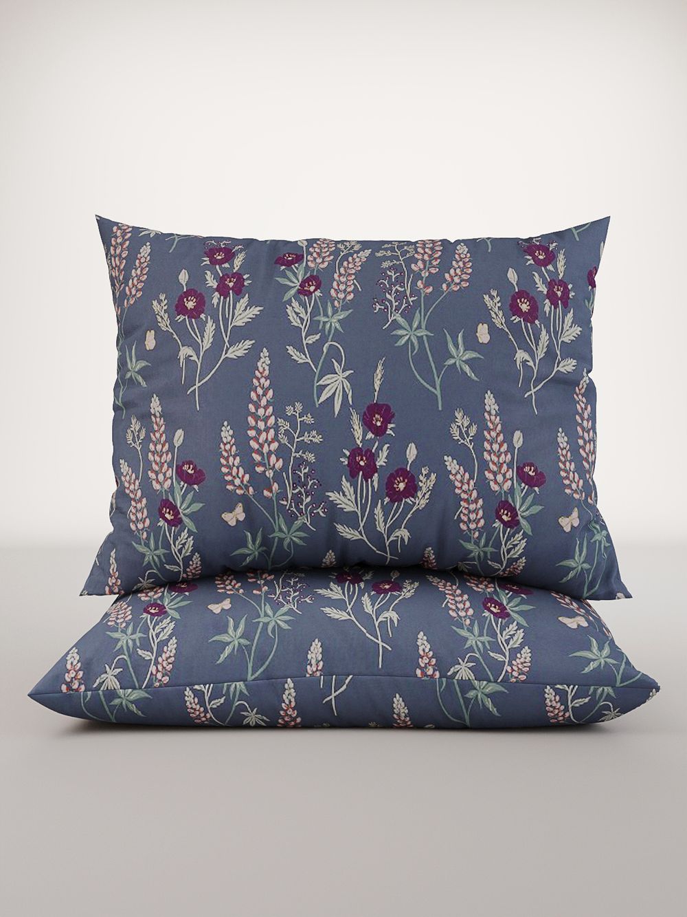 Постельное белье "Люпин" 2-спальный   наволочки 50х70 2шт Простынь на резинке 160х200 см  Пододеяльник 175х215 см  Сказка сатин