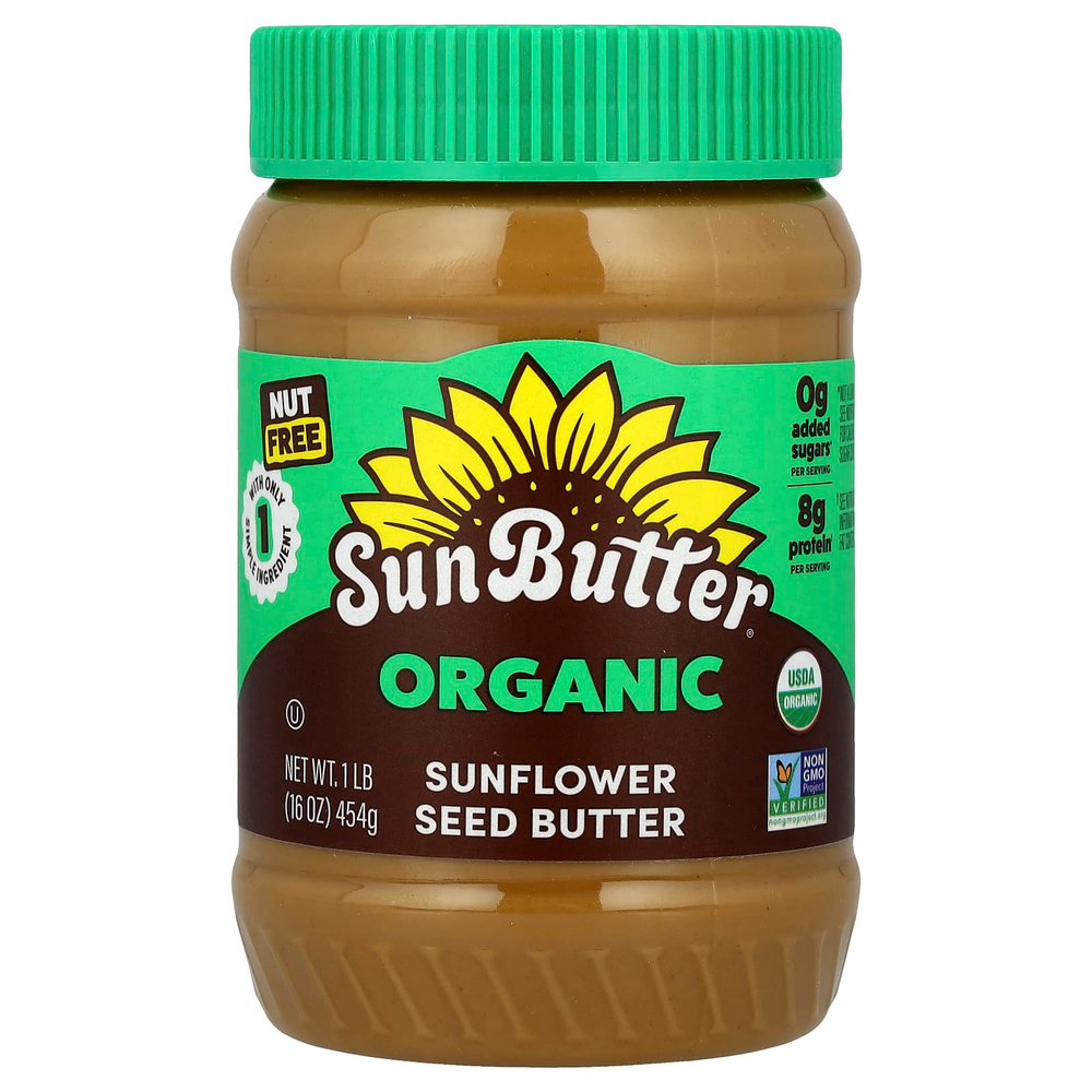 SunButter, Органическое подсолнечное масло, 454 г (16 унций)