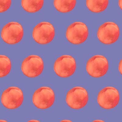 Бесшовный принт c акварельными персиками