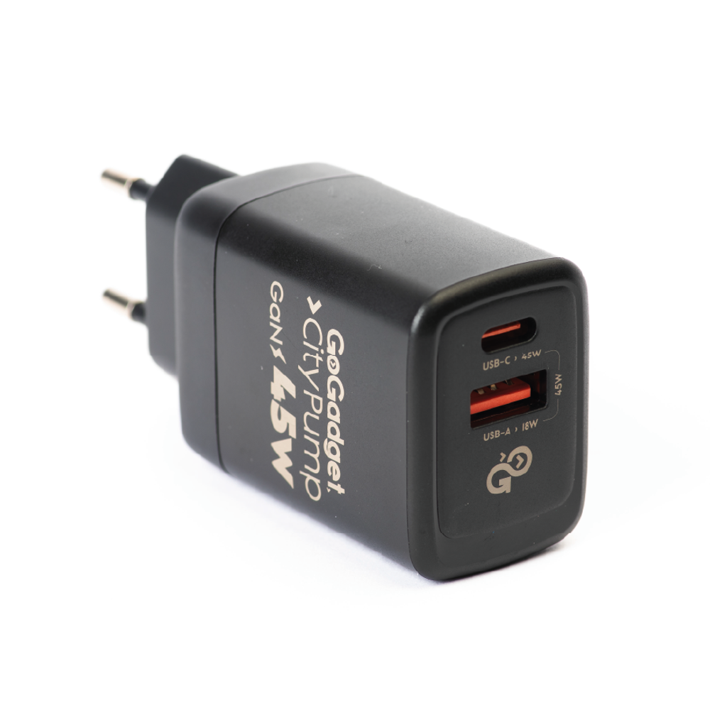 Сетевое зарядное устройство GoGadget CityPump 45W 1хUSB-C 1xUSB-A GaN