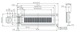 WEH001602DLPP5N00100, WEH001602DWPP5N00100 OLED символьный 16х2 (1602D), COB, 8-битный паралл.