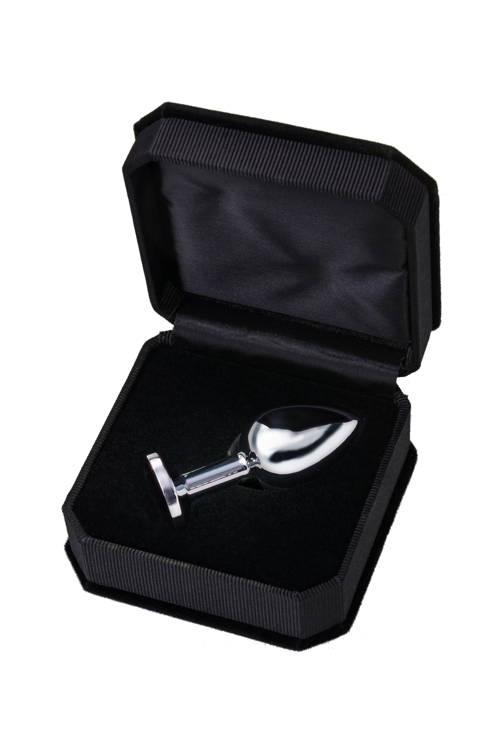 Анальная втулка с черным кристаллом 8 см