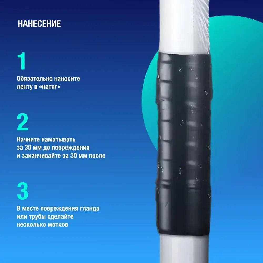 Герметизирующая изолента для ремонта шлангов и труб проводов