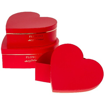 Набор/3шт "Сердце" 33x32,5xH11,5см, 29x28,5xH10см, 26x25xH9,5см (Красный)