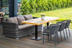 "Капучино" диван из искусственного ротанга трехместный, цвет графит