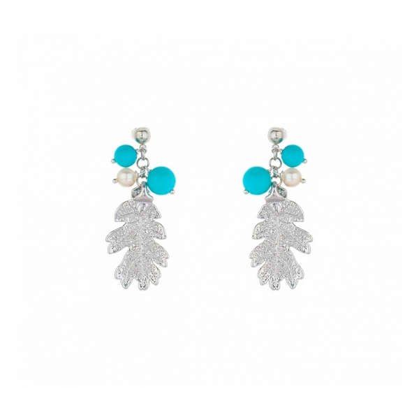 Серьги листья Ester Bijoux Дуб OR754-S BW